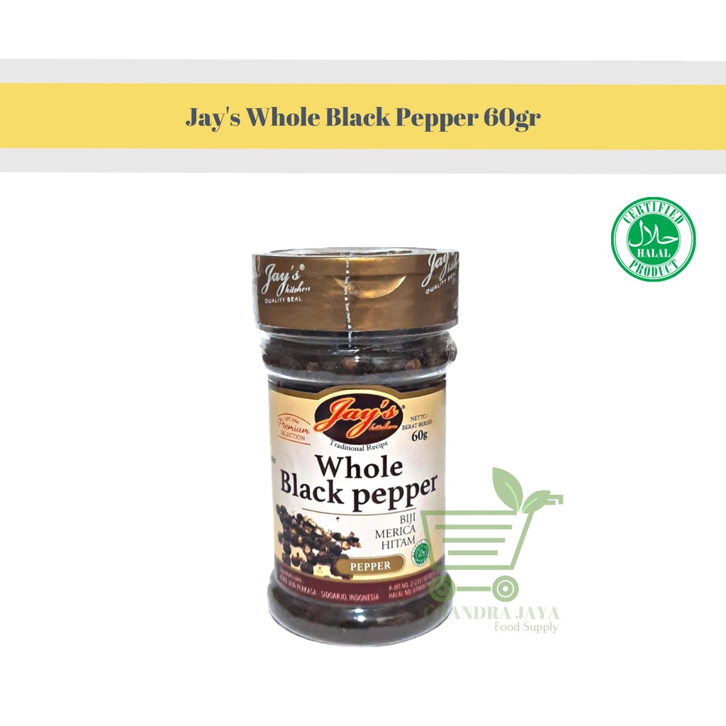 

Jay’s Whole Black Pepper 60gr - Lada Hitam