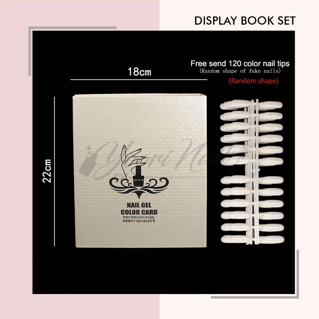 Display book 120 warna set free kuku palsu buku pajangan kutek color chart nail art