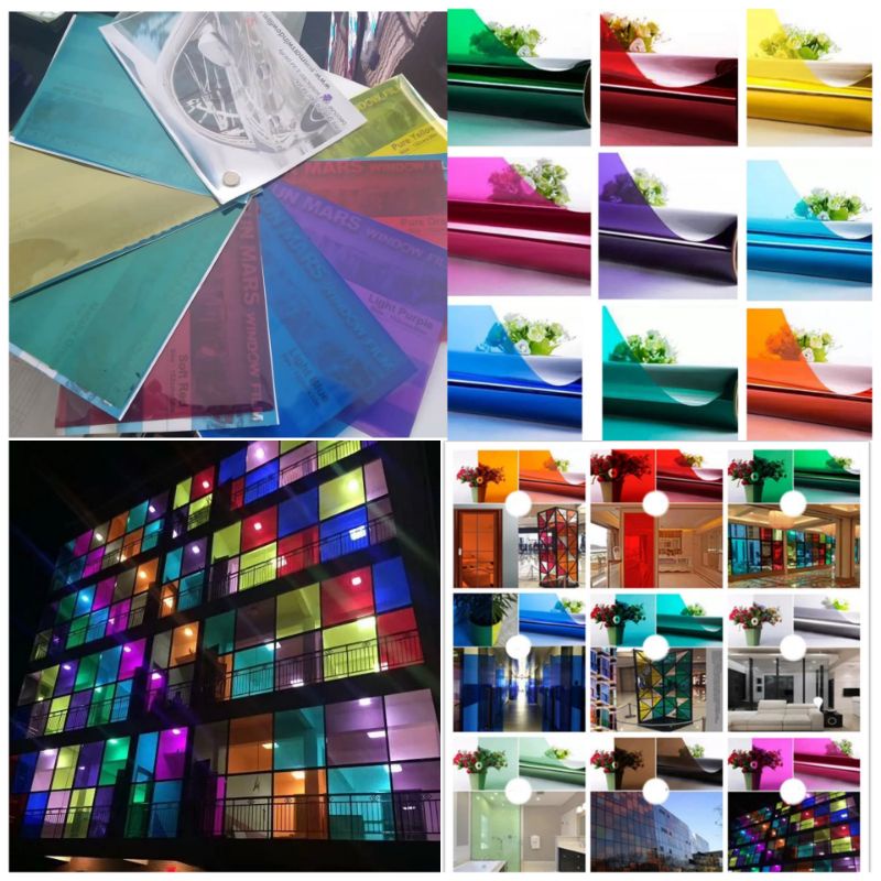 kaca film fashion // stiker kaca warna warni // kaca film pelangi //ryben warna