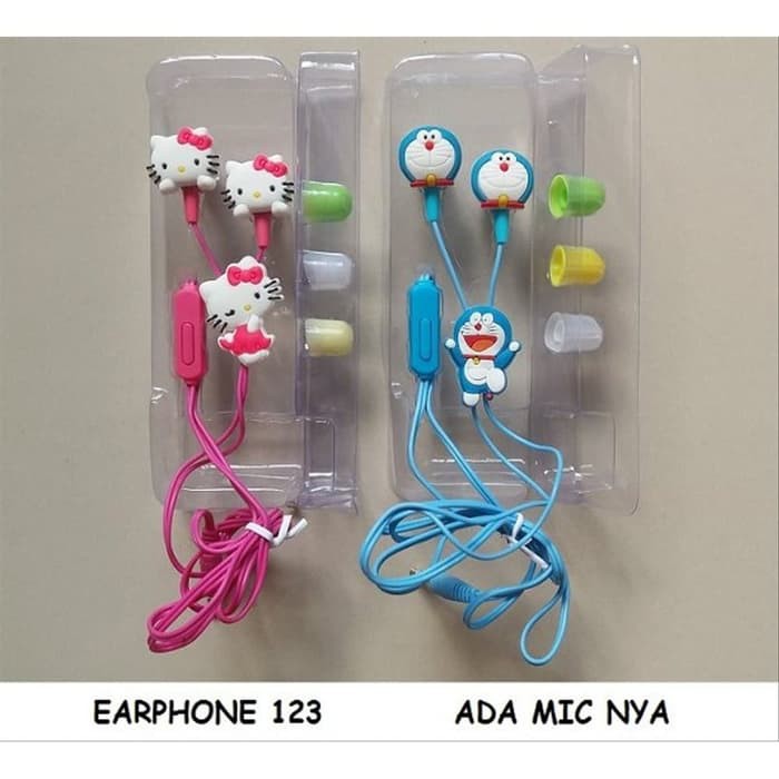 SLS89 NEW Ear Headphone-HandsFree-Headset karakter Doraemon Hello Kitty