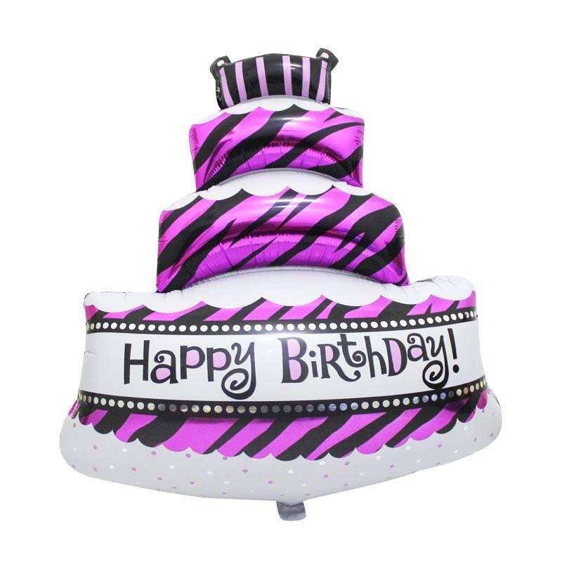 Balon kue Tart happy birthday/ulang tahun mini/kecil