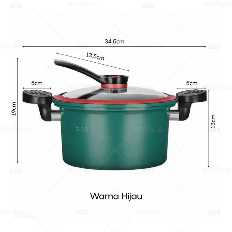 PANCI PRESTO PRESSURE COOKER 3,5 Lt BAHAN LAPIS TEFLON TERMURAH