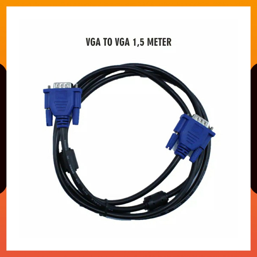 (COD) KABEL VGA TO VGA DIGITAL MALE TO MALE 1.5 METER / KABEL VGA KE VGA UNTUK KE LAPTOP MONITOR PROYEKTOR KOMPUTER 1.5M