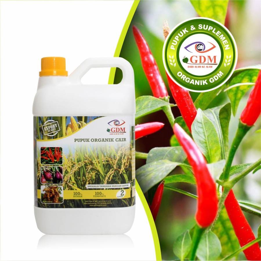 Pupuk Organik Cair GDM Tanaman Pangan 2 L Bukan Pupuk NPK Mutiara 16161616 Nutrisi Suplemen Vitamin 