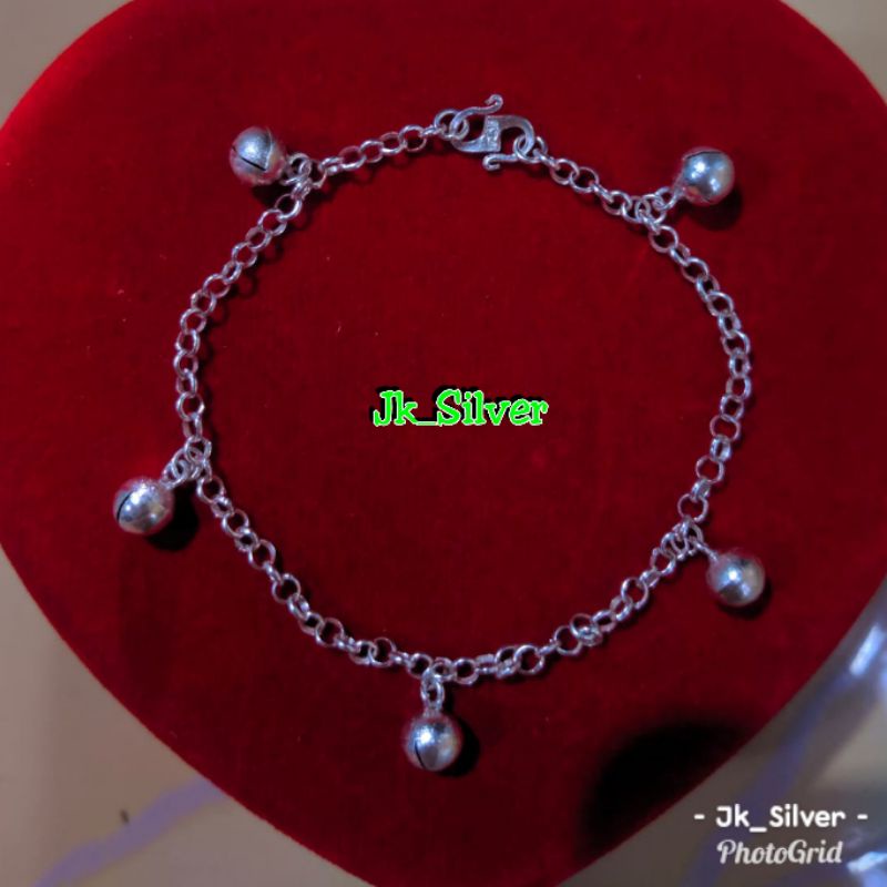 Gelang Kaki Bayi Kerincingan (Perak murni)