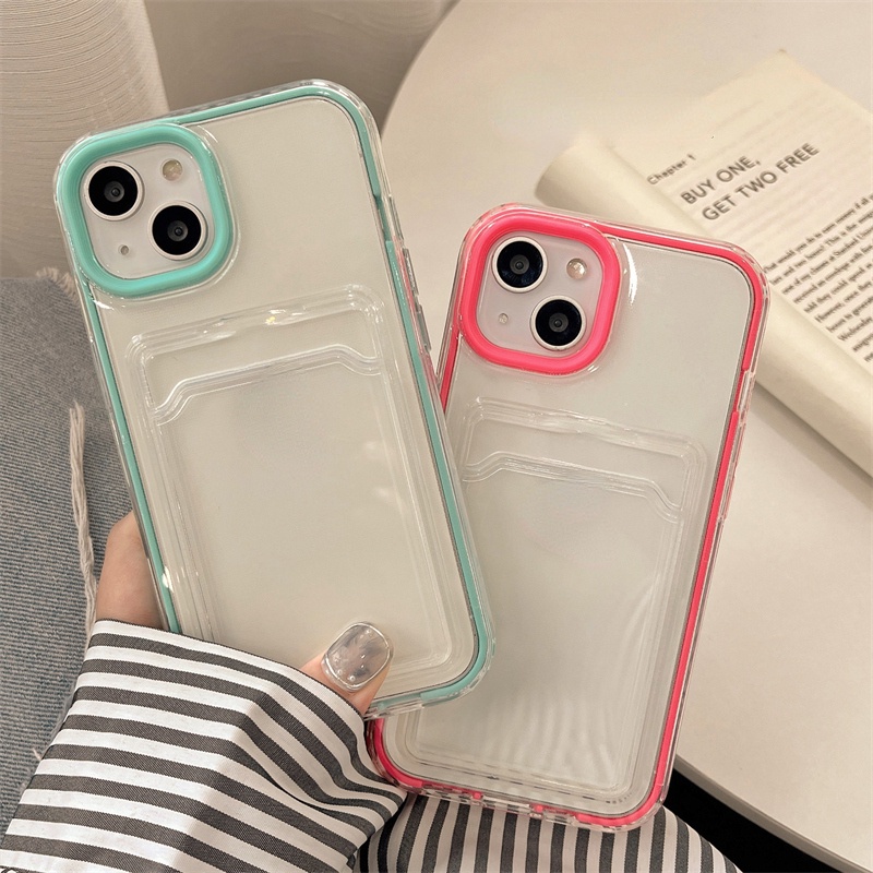 Casing Armor iPhone 14 Pro Max 13 12 11 Pro Max XR XS Max X 7 8 Plus 2 in 1 Shockproof Dengan Slot Kartu Bumper