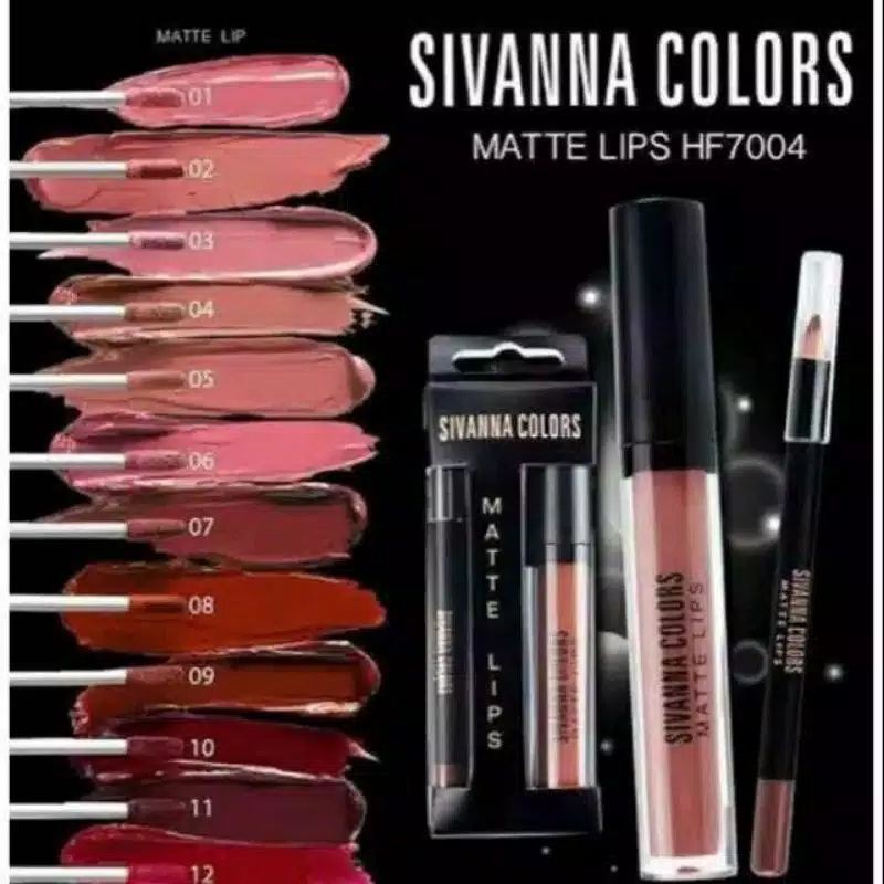 (PO)Sivanna Colors Matte Lips + Lip Liner Original Thailand