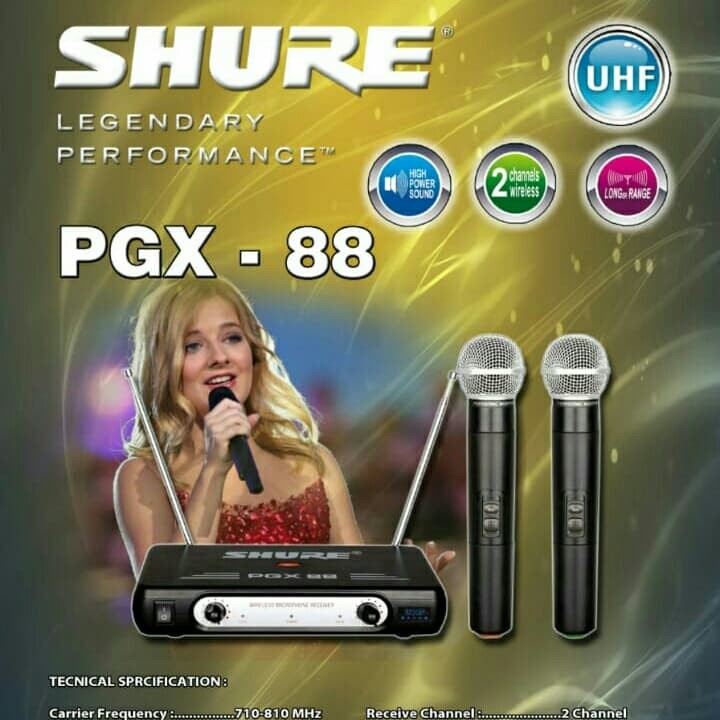 Shure Mic wireless shure PGX 88 ( 2 Mic Handheld )