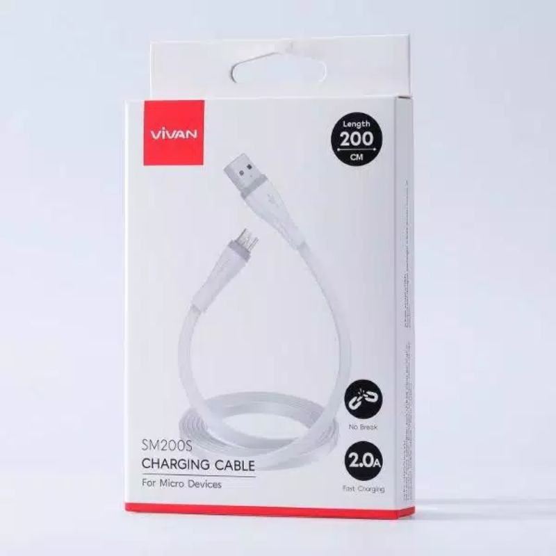 KABEL DATA VIVAN SM200S FOR ANDROID MICRO KABEL CHARGER VIVAN SM200S KABEL CASAN VIVAN SM200S MICRO