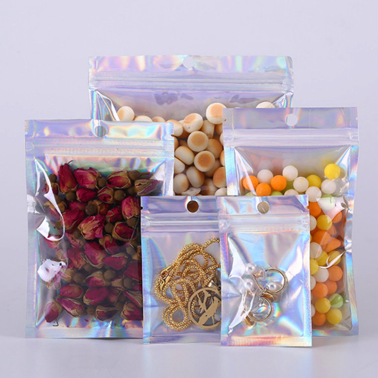 [Multifunction Self Seal Storage Bag] [Ziplock Smell Proof Bags For Party Food Storage] [Holographic Laser  Foil Pouch]