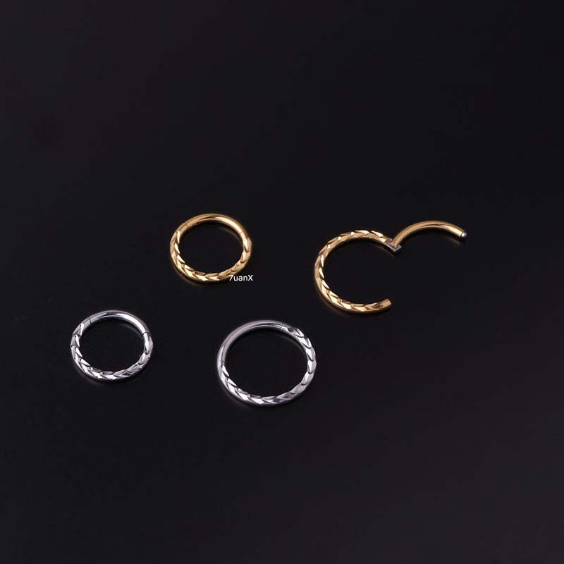 1pc Anting Tindik Hidungtulang Rawan Telinga Desain Gandum 16Gauge Gaya Simple Untuk Wanita