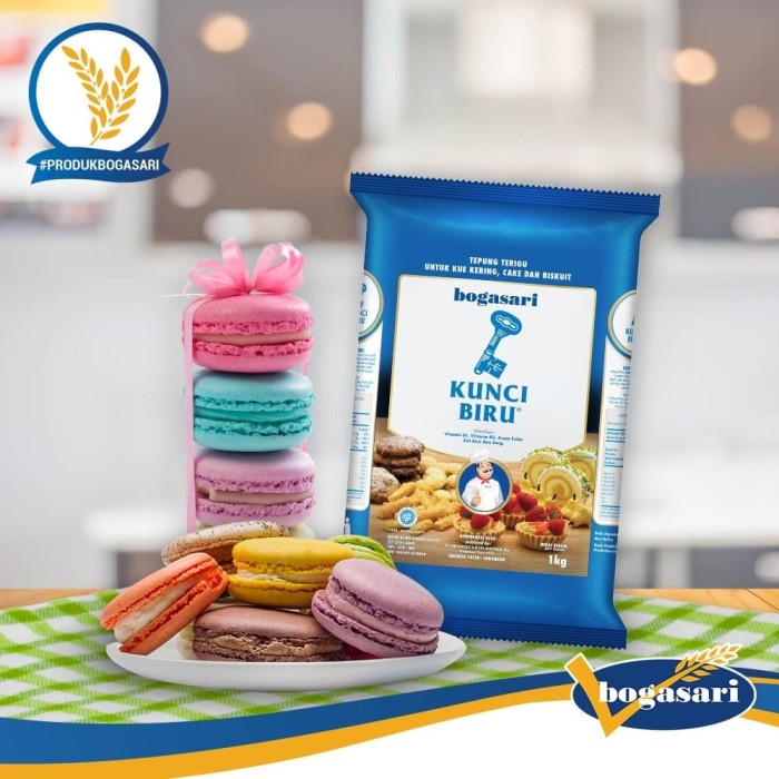 

b011tee Tepung Kunci Biru Protein Rendah 1 Kg Kue Cake Flour Original Bogasari Da01D100