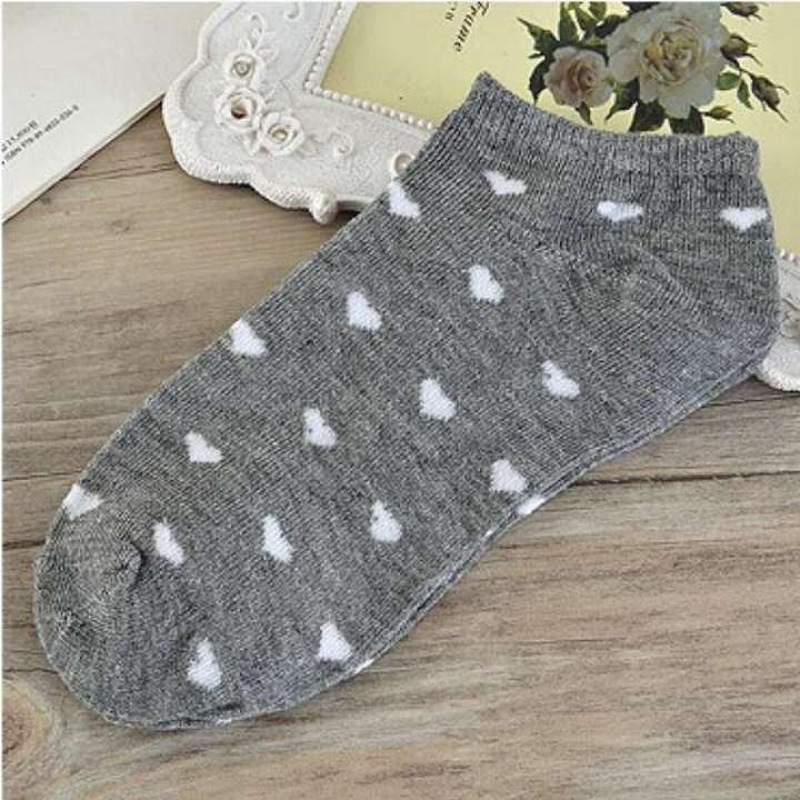 Kaos Kaki Ankle Motif Love Korea Import Ankle Cute Panjang Semata Kaki / TV-39
