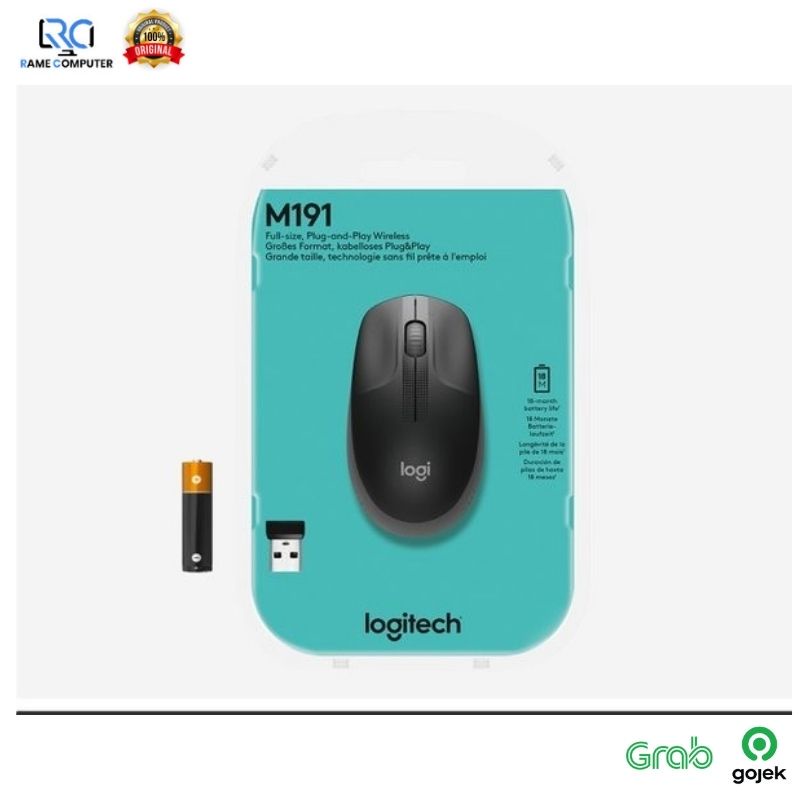 Fs Logitech Wireless Mouse M191 Mid Grey