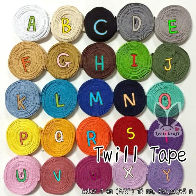 Twill Tape Katun Webbing Tali uk 1 Roll per 45m