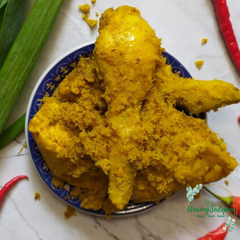

Ayam Serundeng Bumbu Kuning per pack isi 5 potong Ayam Ungkep Bumbu Kuning Siap Goreng