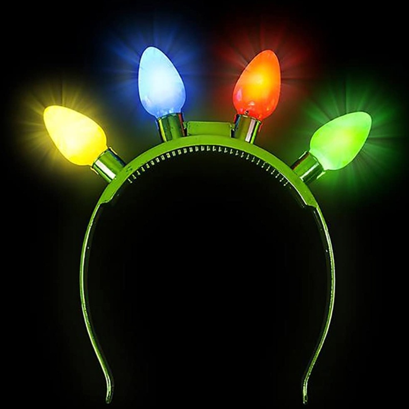 1pc Headbands Dengan Lampu LED Warna-Warni Untuk Pesta Natal