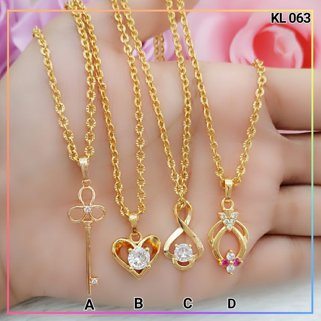 kalung xuping kalung dewasa liontin kunci permata perhiasan lapis emas gold KL 063