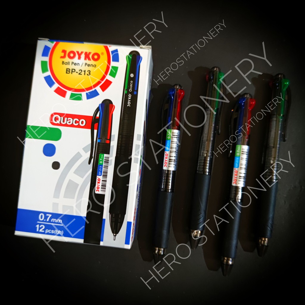 

Pen ballpen joyko quaco tinta 4 warna BP-213 . 12 unit