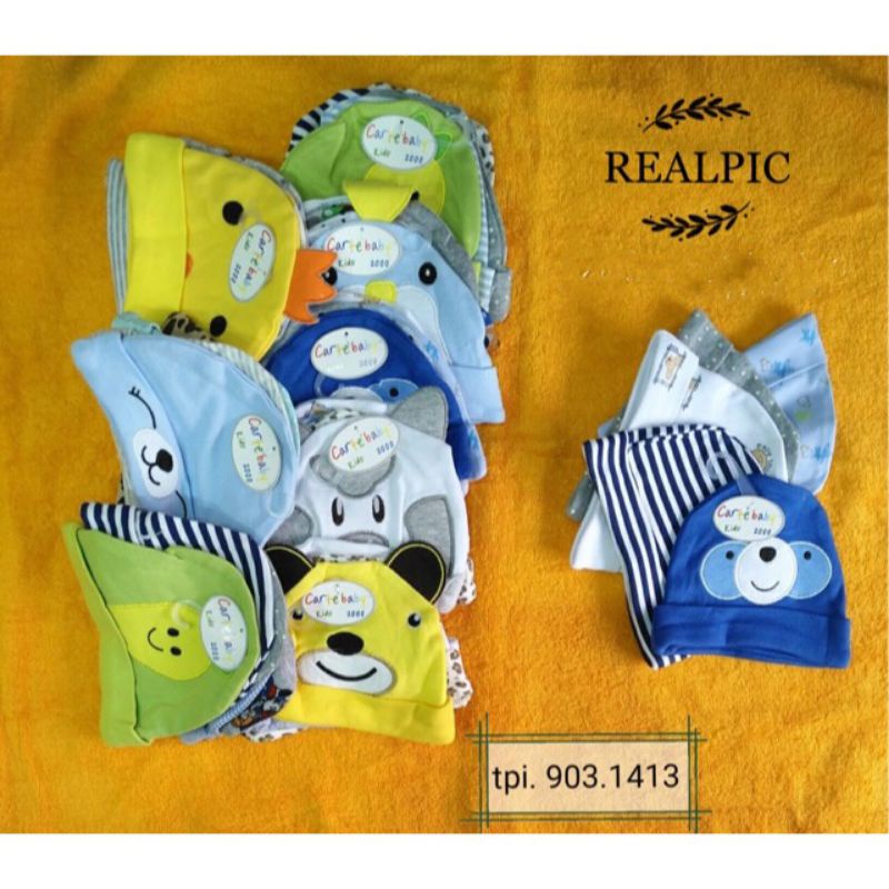 Topi bayi katun kupluk Carter baby 5in1 isi 5pcs halus dan nyaman