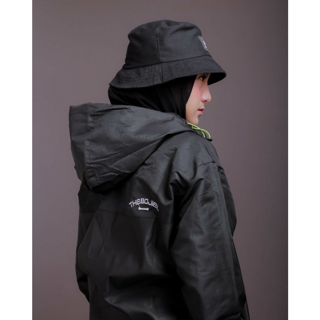 Jaket Parasut Wanita Pria Waterproof Chest Windbreaker Original Distro The Bojiel