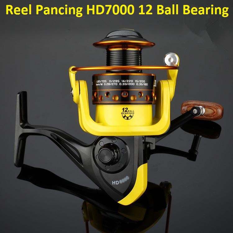 LIEYUWANG Reel Pancing HD7000 12 Ball Bearing - Black/Yellow