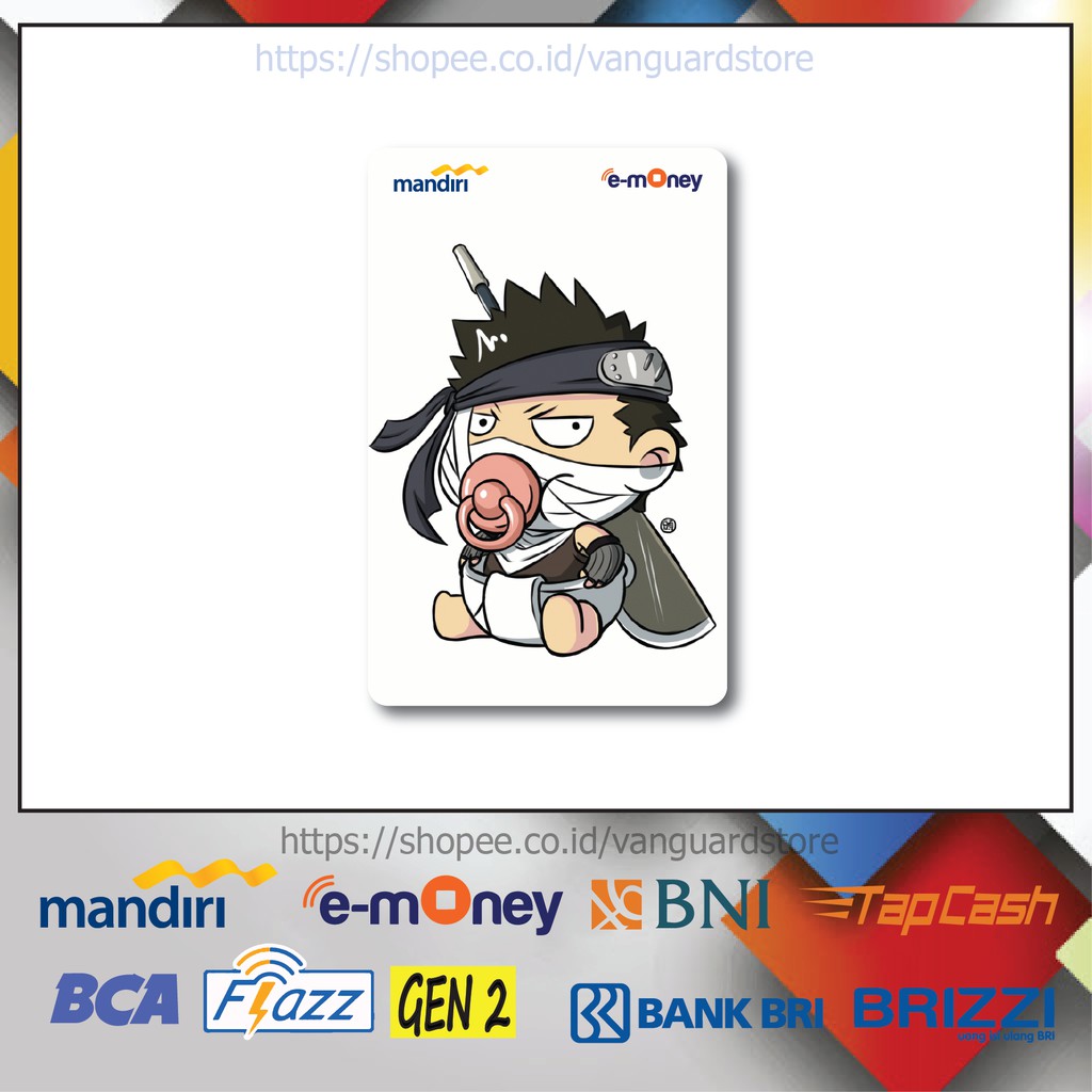 KARTU E MONEY E TOLL OBITO JOBI CHIBI ANIME JEPANG EMONEY MANDIRI FLAZZ BCA BNI TAPCASH BRIZZI