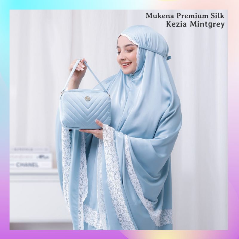 MUKENA DEWASA PREMIUM TERBARU / MUKENAH TRAVELLING  SATIN SILK MEWAH ADEM CANTIK KEZIA