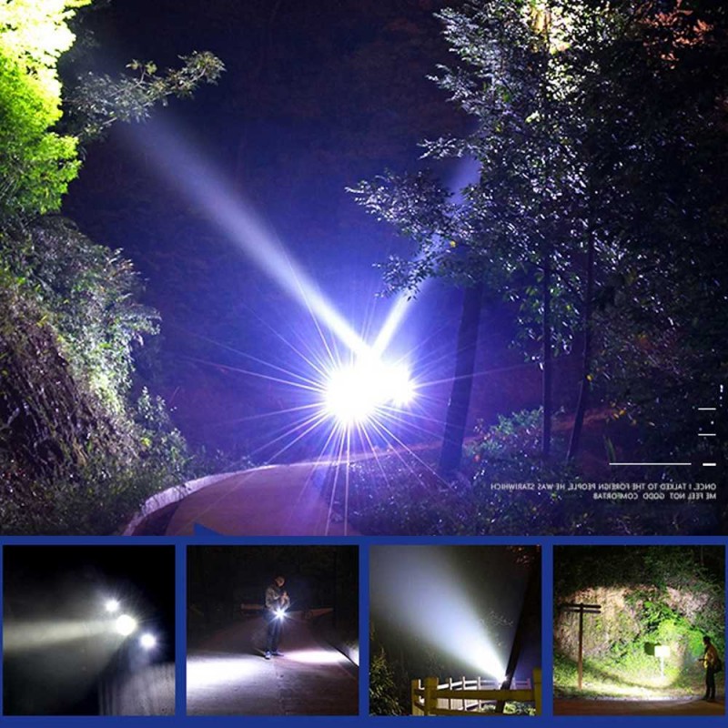 TaffLED Senter LED Telescopic Zoom Cree T6  2 x XPE 15000 Lm - KS-737