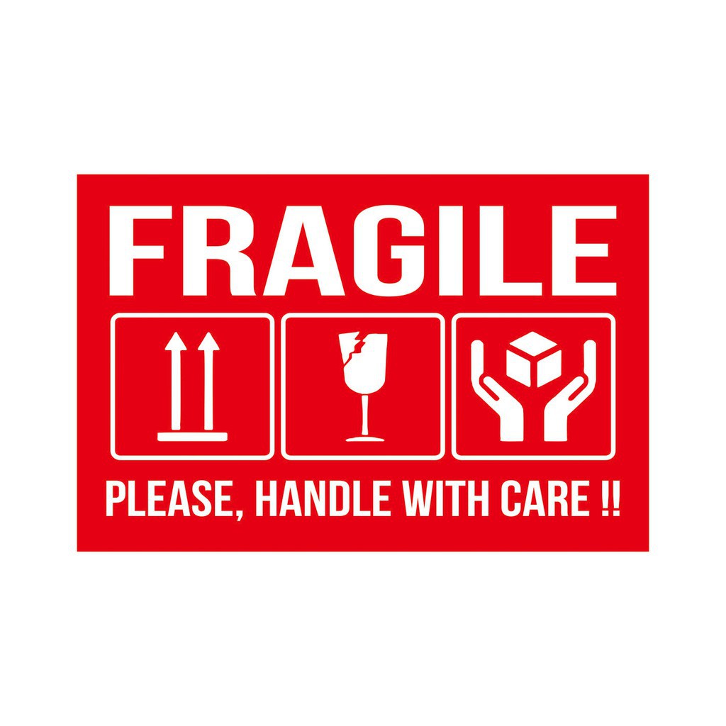 

Sticker Stiker Label fragile Bahan Vinyl Anti Air