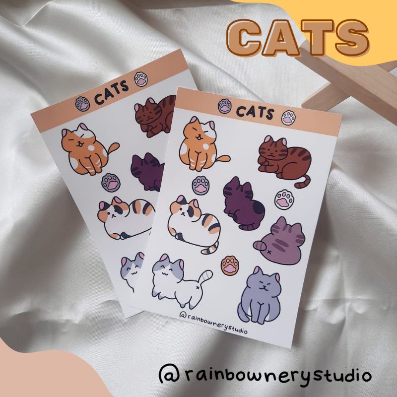 

Rainbownerystudio : Cats Sticker Sheet [B GRADE] - Deco Sticker