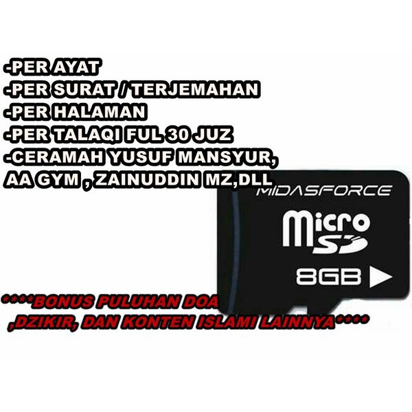 Chip Memori Quran Micro SD Memory Al Quran 30 Juz Dan Terjemahan Alquran Bahasa Indonesia Spesial