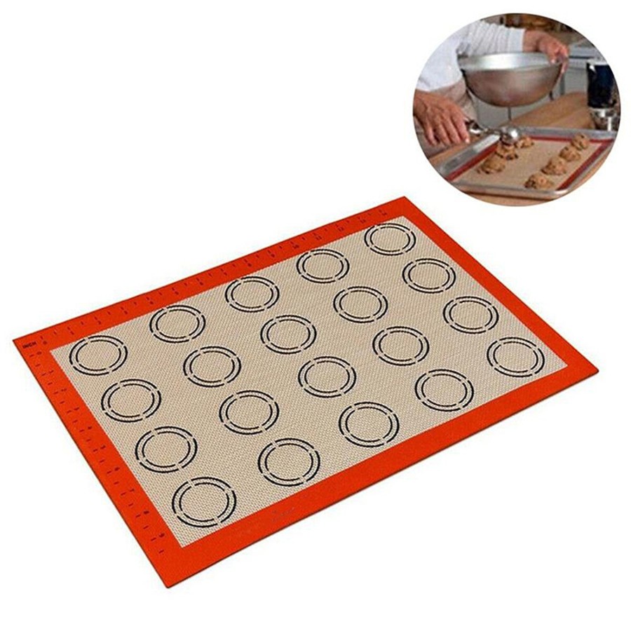 Alas Masak Non-stick Reusable Cake Oven Baking Tray Mat Silicone Fiberglass - TW-295 - Red