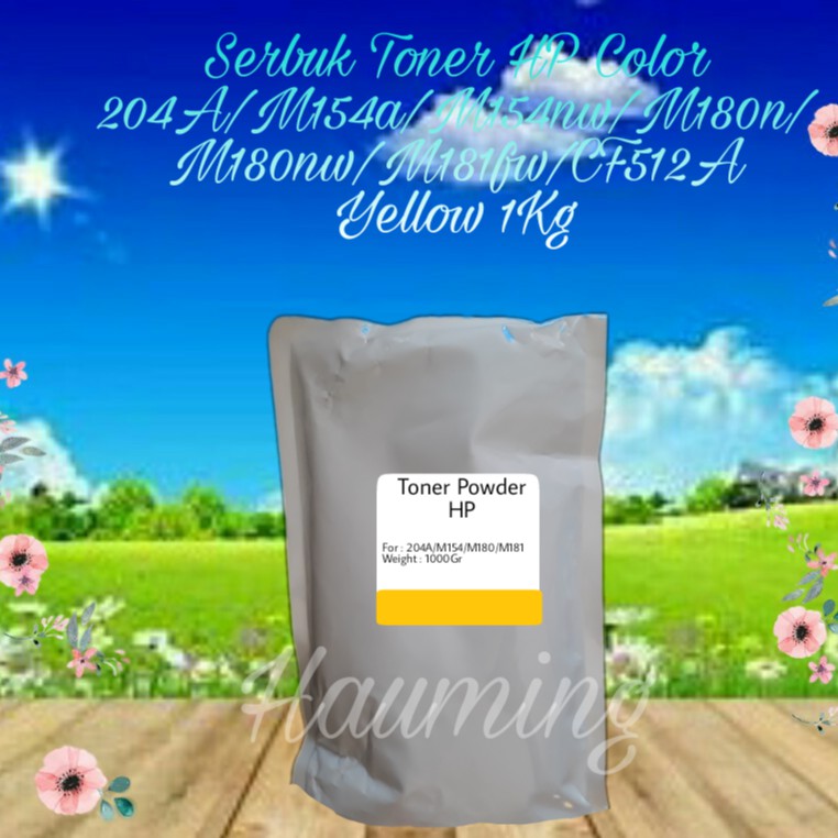 Serbuk Toner HP 204A M154a M154nw M180n M180nw M181fw M154 M180 M181 CF512A Yellow 1kg