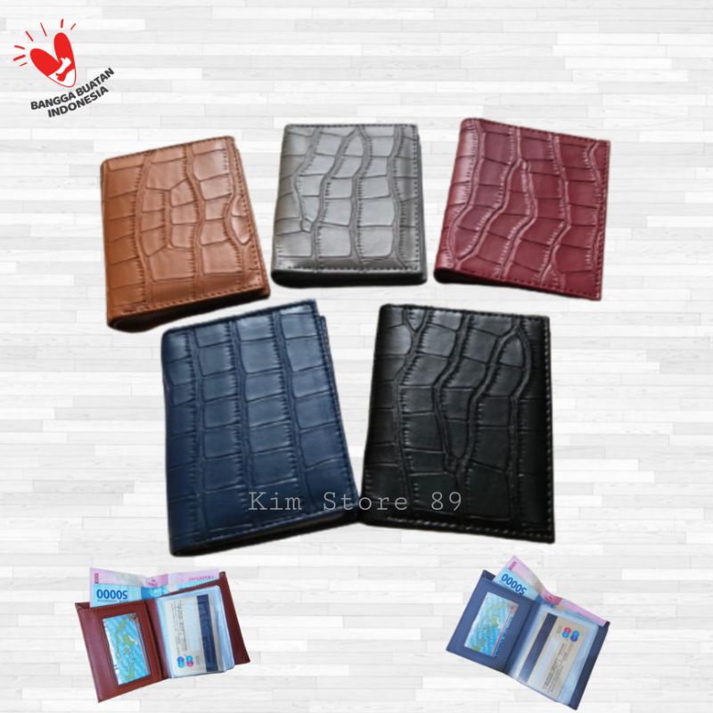 Dompet Kartu 18 in 1 Card Holder + slot uang kulit sintetis dompet kartu kredit - CROCO