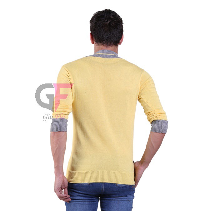 GIOFLO Sweater Distro Pria Rajut Polos Kuning / SWE 990