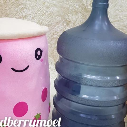 ♞ boneka boba brown sugar boba milk tea jumbo strawberry - brown sugar ❃