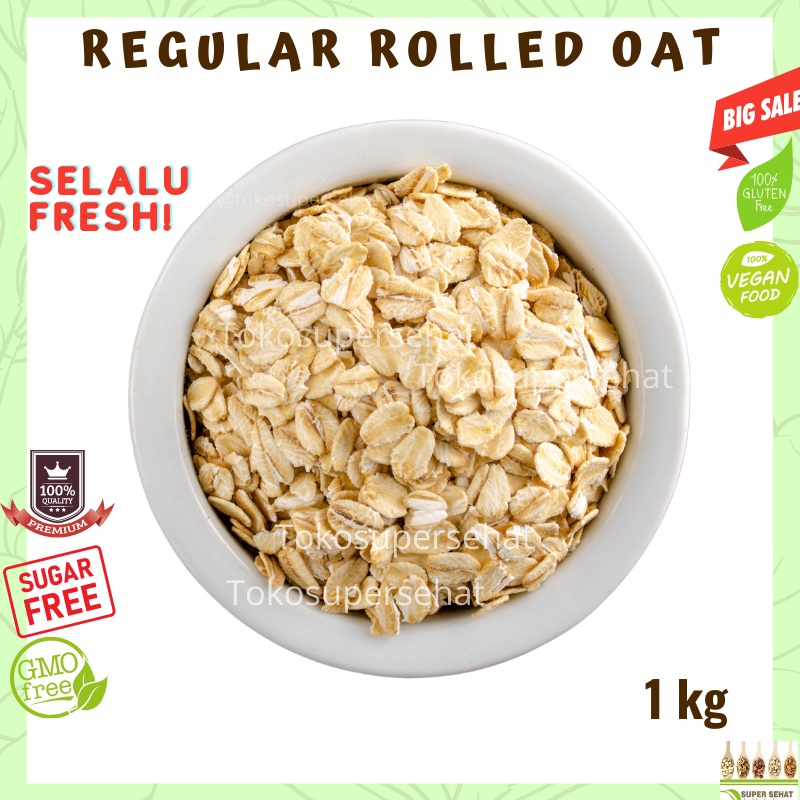 

Rolled Oat 1kg Tokosupersehat Regular Rolled Oat 1kg
