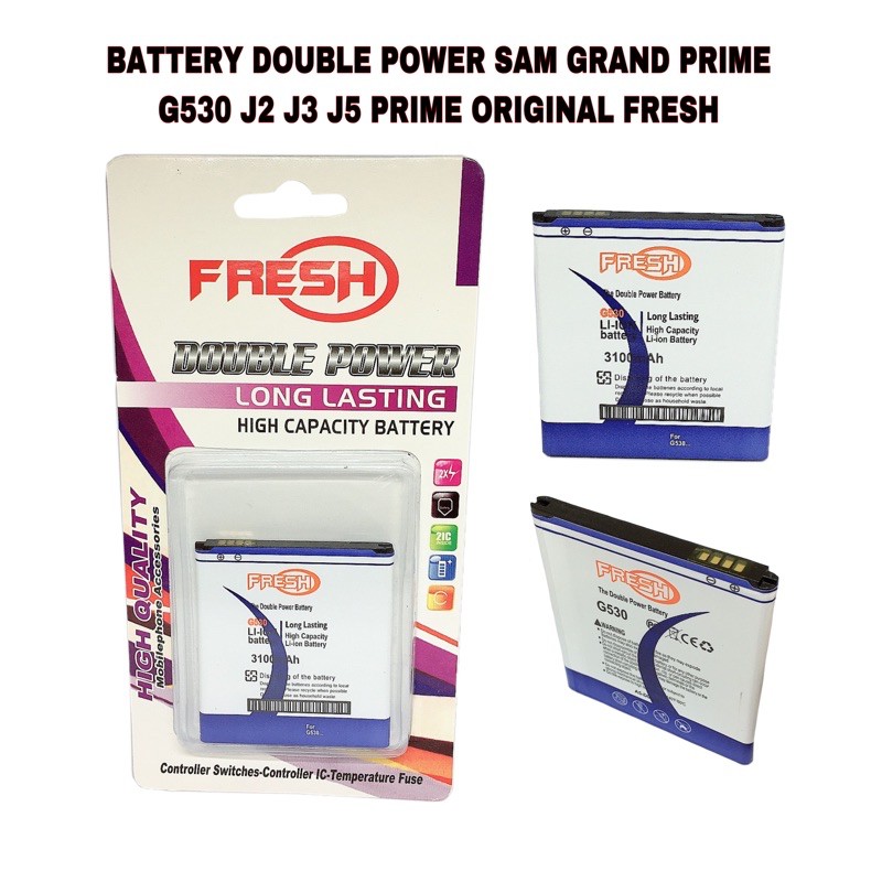 BATTERY BATERAI DOUBLE POWER SAMSUNG GRAND PRIME G530 ORIGINAL FRESH