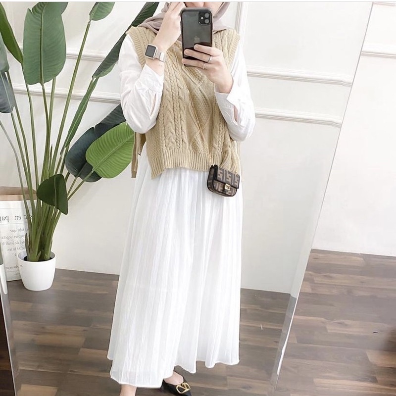 ‼️READY‼️BAHAN TEBAL PREMIUM OVERSIZE - CABLE VEST RAJUT TALI SAMPING - RIBBON CABLE VEST - VEST KNI