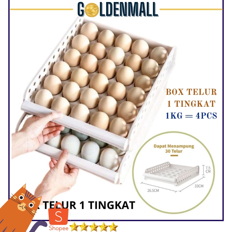 Rak Telur Plastik Box Egg Box Rak Tempat Penyimpanan Telur Telur 1 Tingkat 30lubang GM84 COD