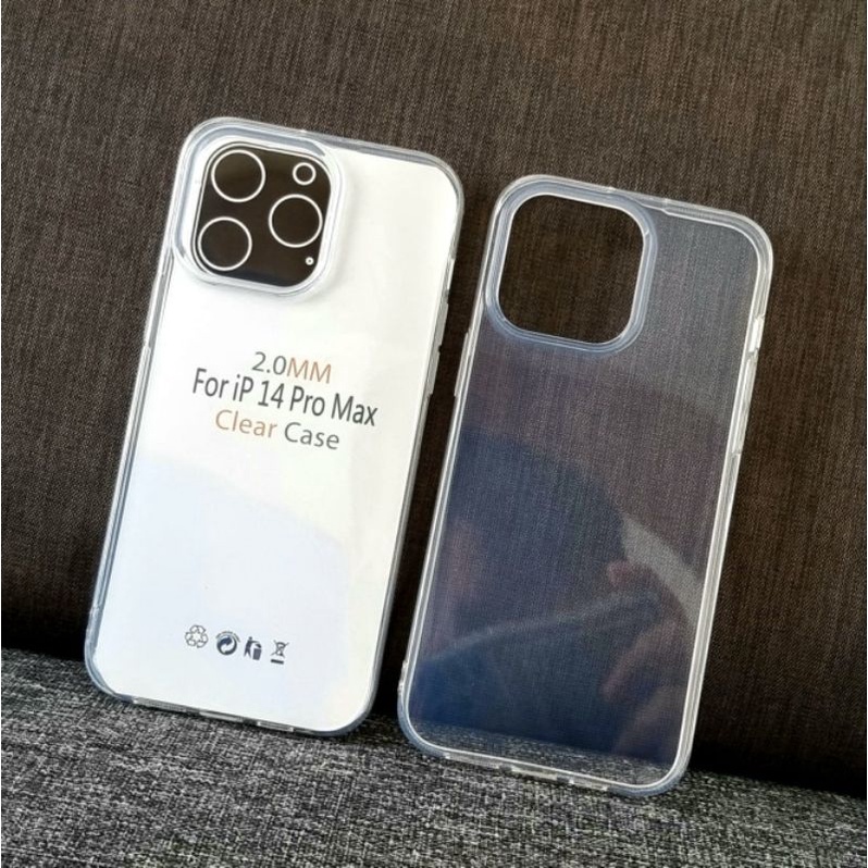 IPHONE 14 14 PRO 14 PRO MAX CLEAR HD 2.0 CASING SOFTCASE SILIKON BENING BAHAN TEBAL ANTI JAMUR