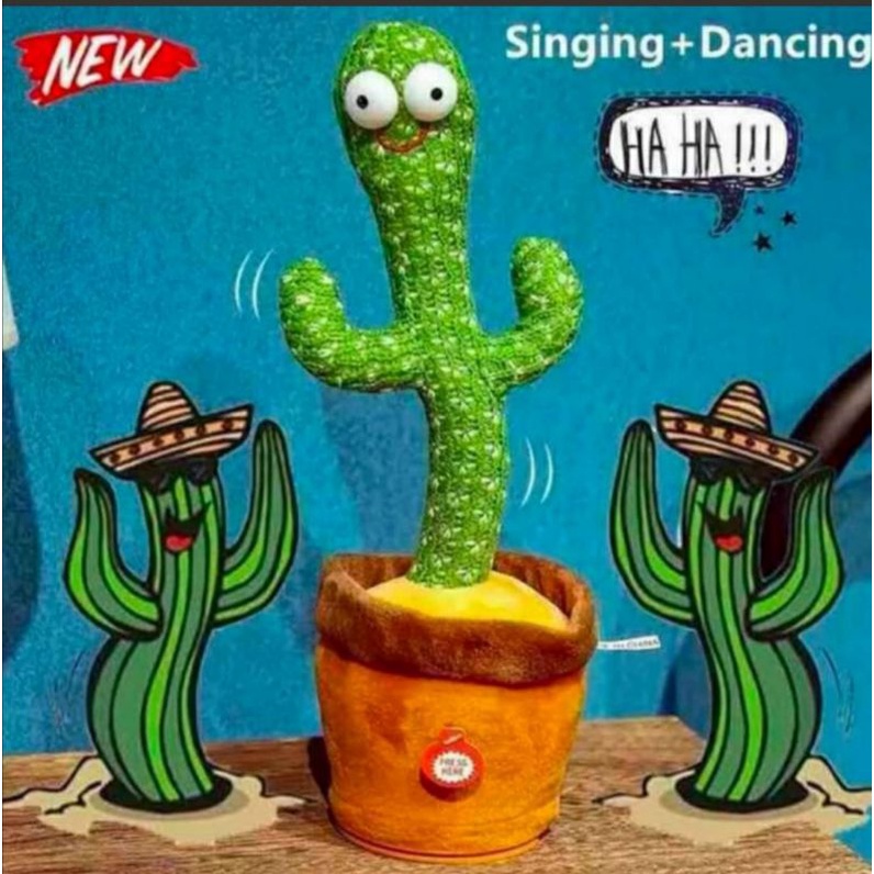 DANCING CACTUS / KAKTUS MENARI BISA BICARA VERSI CHARGER USB