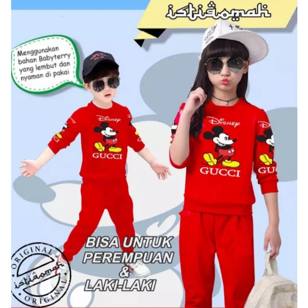 SETELAN SWEATER BABYTERRY ANAK MOTIF MICKEY MOUSE GUCCI 1-6 THN/BAJU ANAK LAKI-LAKI/BAJU ANAK PEREMP