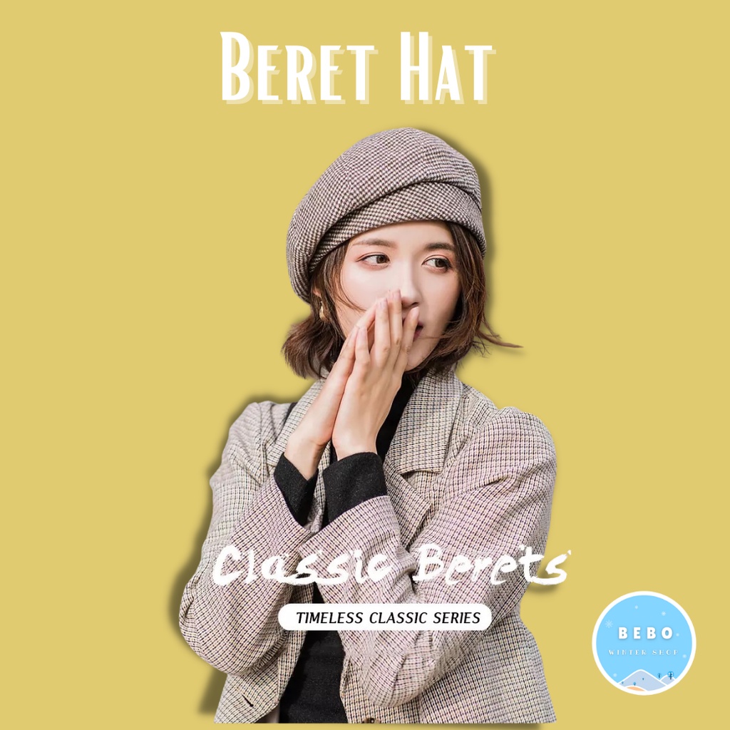 Topi Beret Wanita bahan wool Women Baret Hat