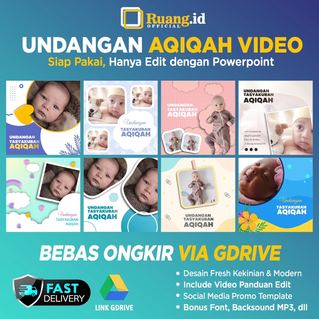 [TERLARIS] Template Undangan Video Tasyakuran Aqiqah - Syukuran Aqiqoh Video Digital Anak Terbaru 20