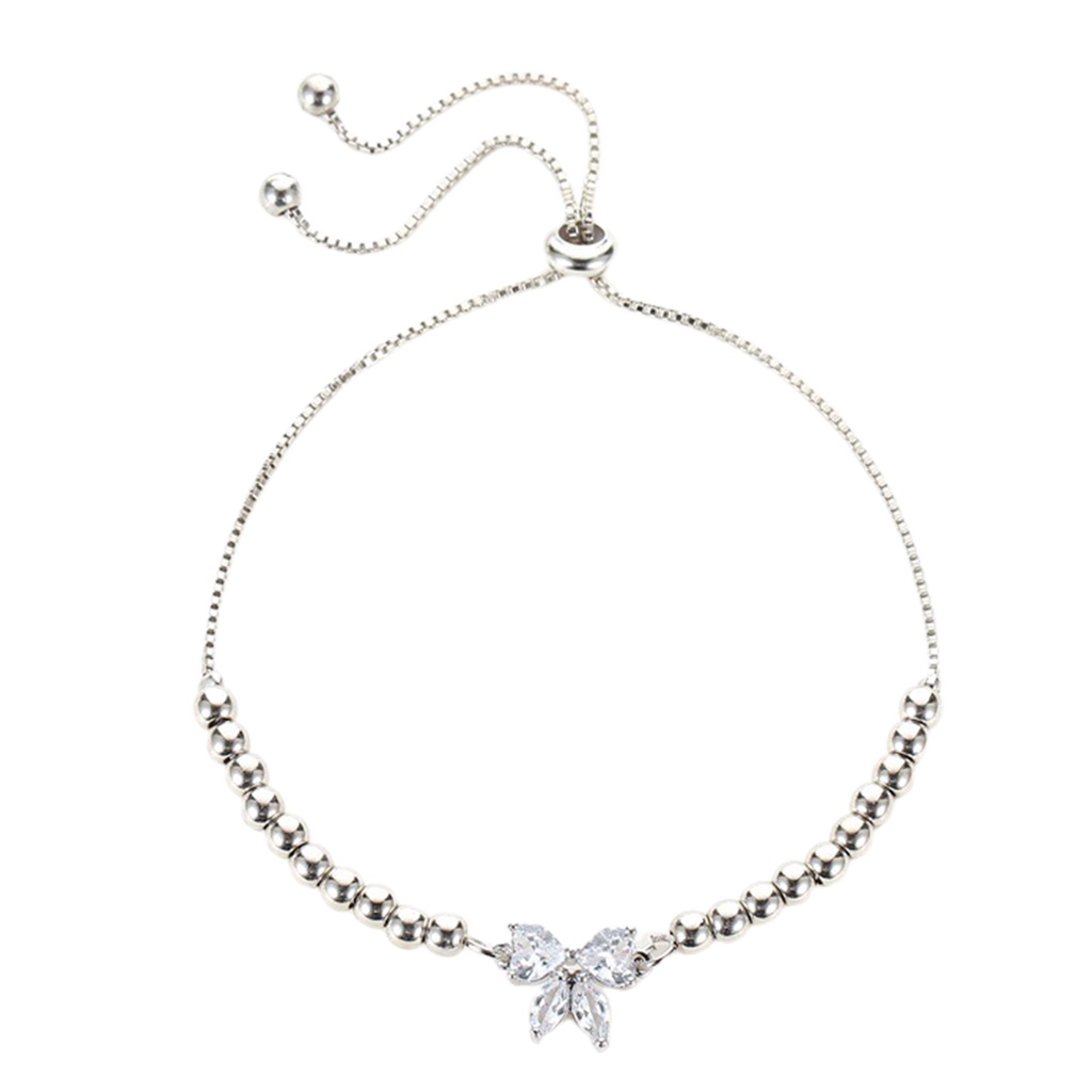 Hu Hu Hu Hu Hu Alat Bantu Pasang Kacamata♡ Gelang Bangle Adjustable Desain Butterfly Cubic Zirconia Untuk Wanita