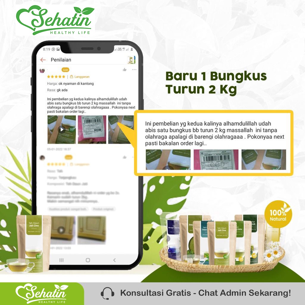 Sehatin Teh Daun Jati Cina Original Teh Senna Leaf Detox Usus Diet Pencernaan