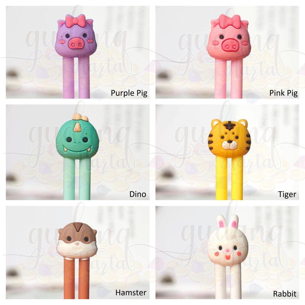 Pulpen Gel Isi 2 Dino Hamster Babi Anjing Dinosaurus Pena Unik Bolpen Ballpoint Bolpen Lucu 307146