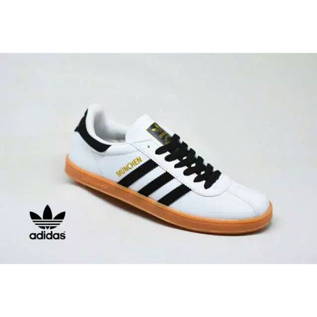 PROMO Adidas Munchen Putih List Hitam Premium Murah